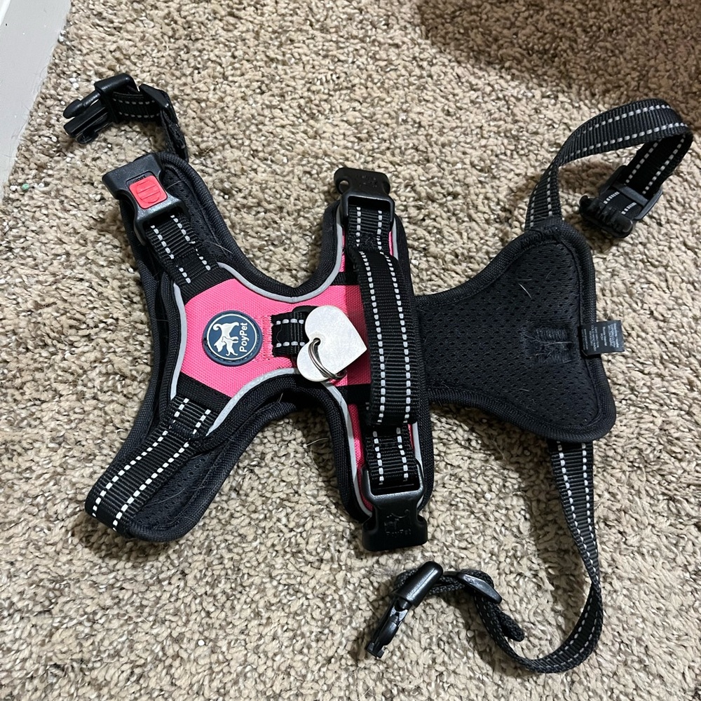 Pink adjustable dog harness